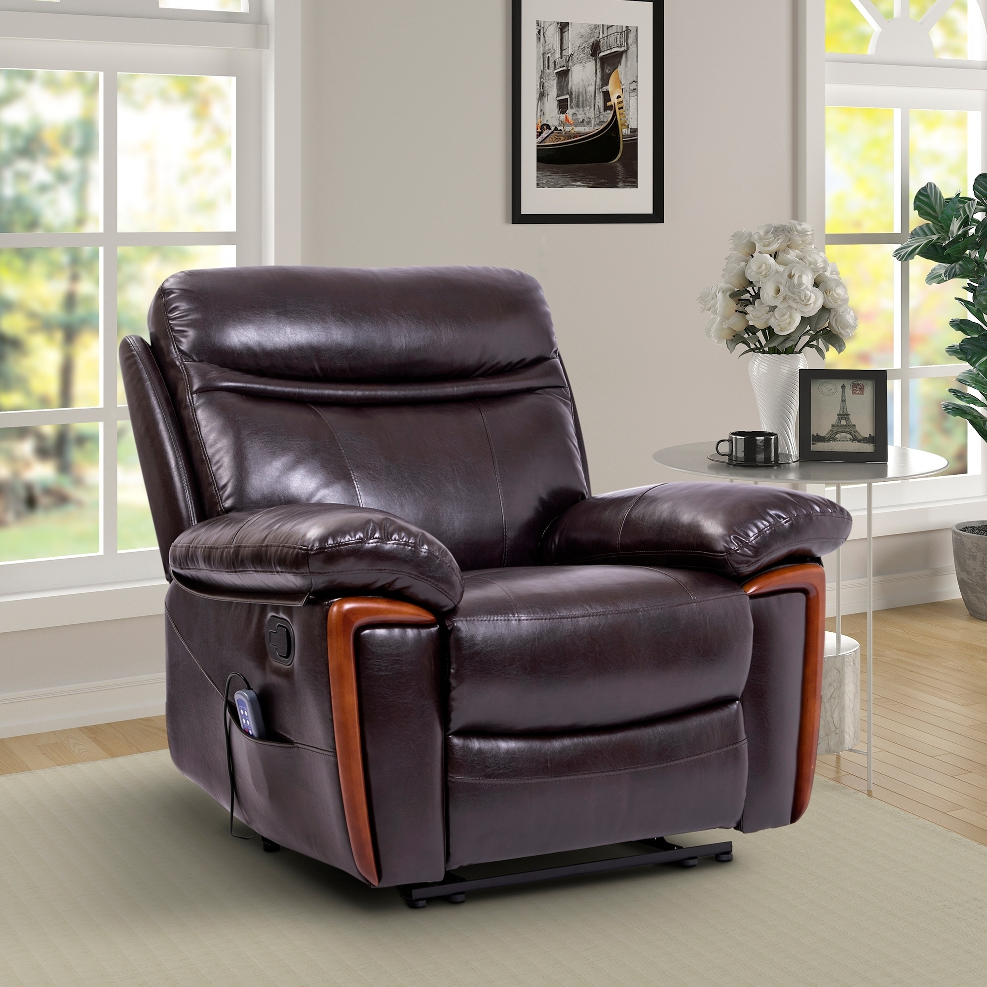 Shop Carbon Loft Branagh Massage Pu Leather Sofa Chair With Heat