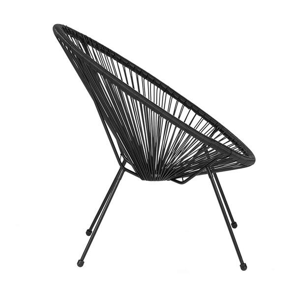Offex Valencia Oval Comfort Series Take Ten Black Rattan Bungee Lounge