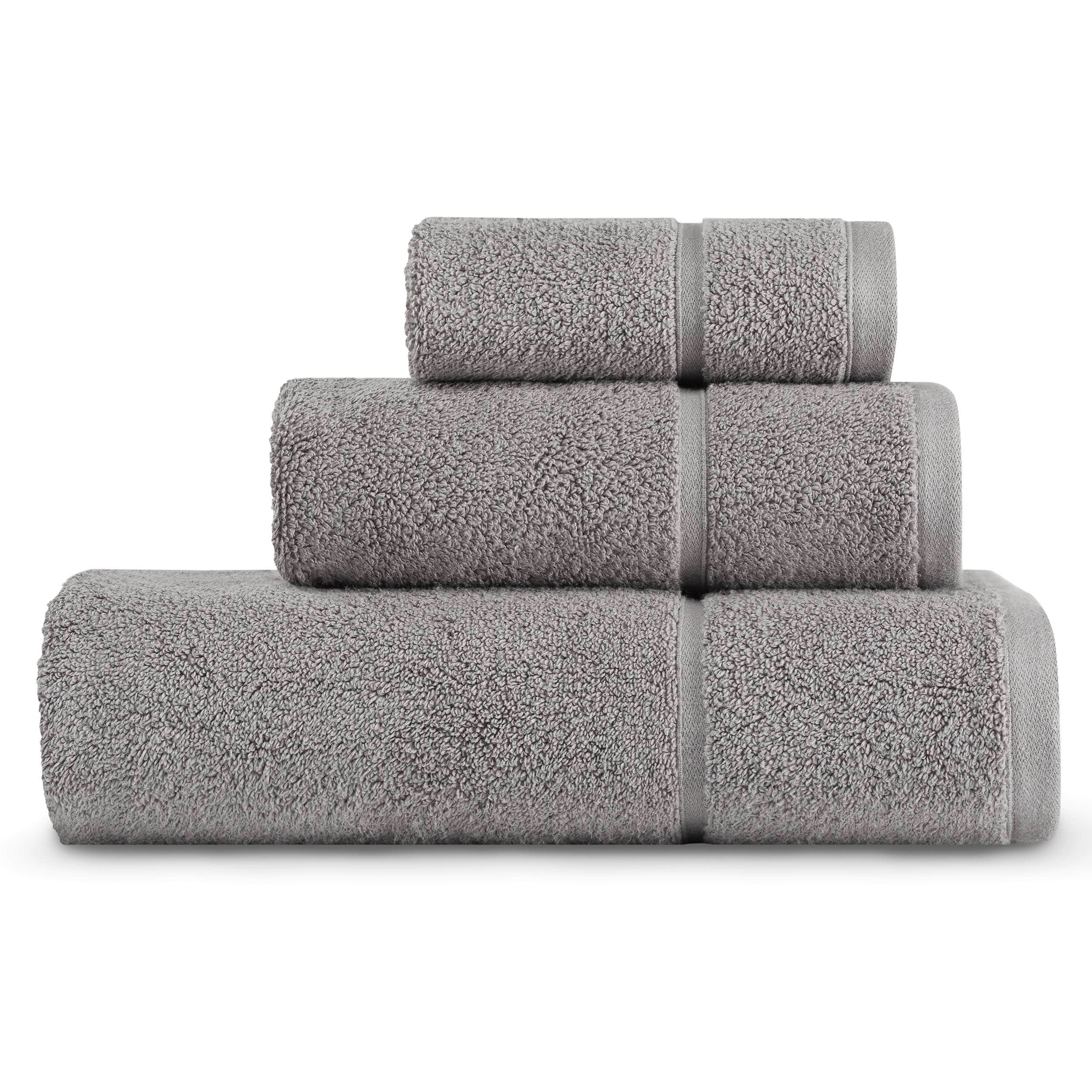 Vera Wang Sculpted Pleat Solid Cotton 6-Piece Towel Set in Light Grey