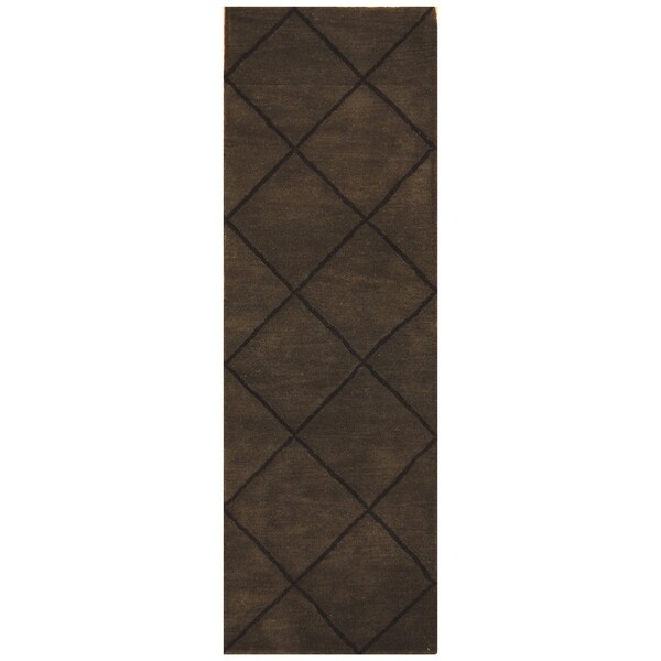 Handmade Tibetan Wool Rug (India) - 2'6 x 7'9