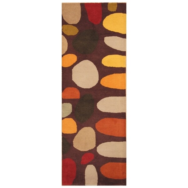 Handmade Tibetan Wool Rug (India) - 2'8 x 7'8
