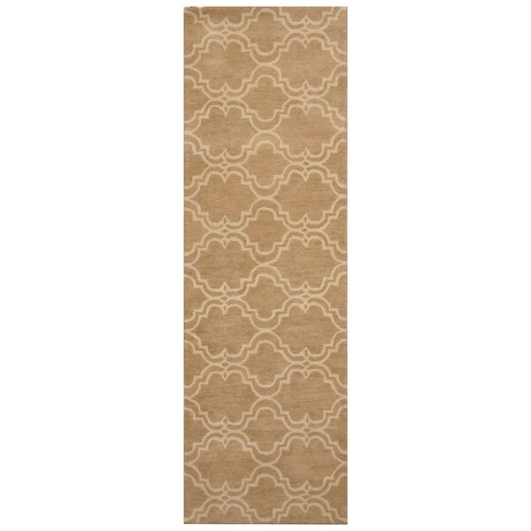 Handmade Trellis Wool Rug (India) - 2'7 x 7'8