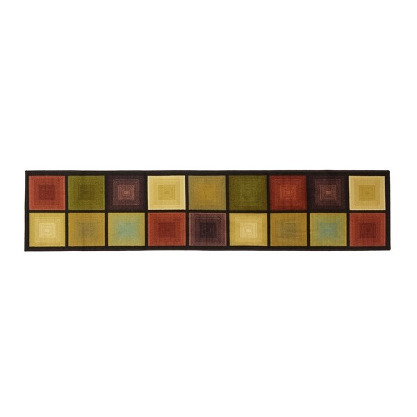 Optic Squares 90 in. Rug Runner