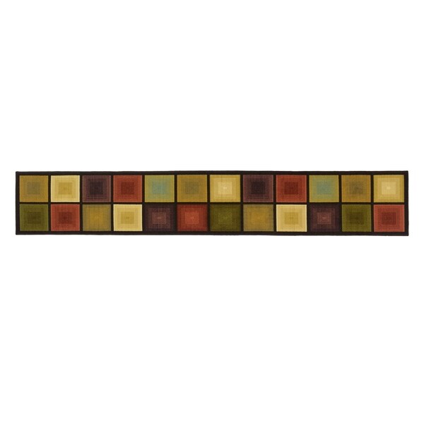 Optic Squares 10 ft. Rug Runner