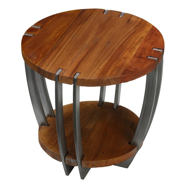 Bare Decor Ferry Metal and Wood End Table