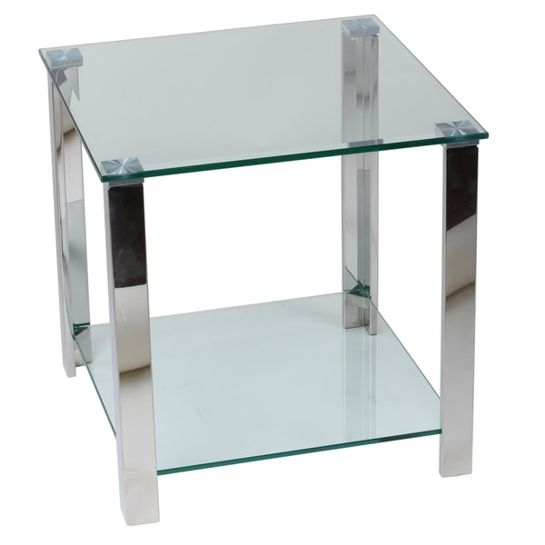 Cortesi Home Melissa Double Shelf Gl End Table 20 Free Cortesi Home Melissa Double Shelf Gl End Table 20