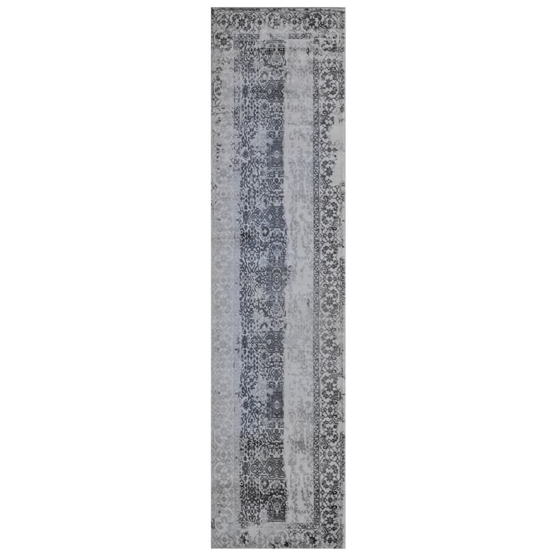 Handmade Distressed Silk Rug (India) - 2'6 x 10'