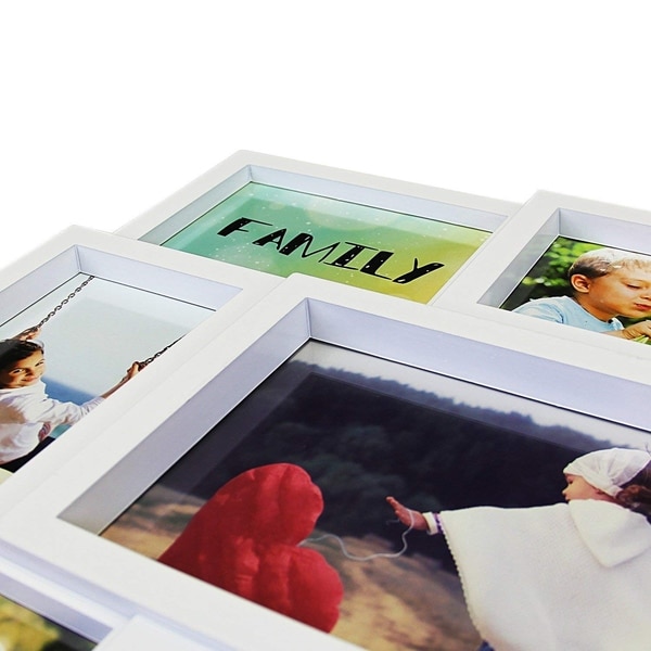 Photo Frame 16x19 White Picture Frame Selfie Gallery Collage Wall Hanging for 6x4 Photo Wall Mounting Design 9 Photo Sockets Jerry /& Maggie