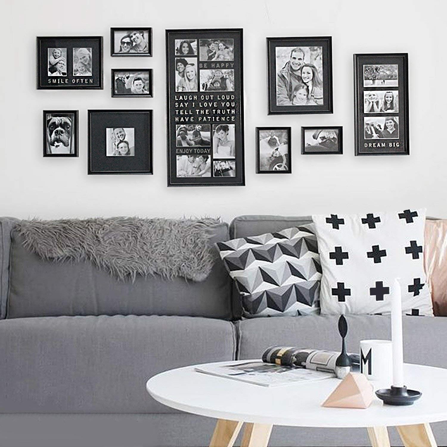 Details about   Bedroom Frame Decor Black Home Large Living Room Photo Collage Stickers 