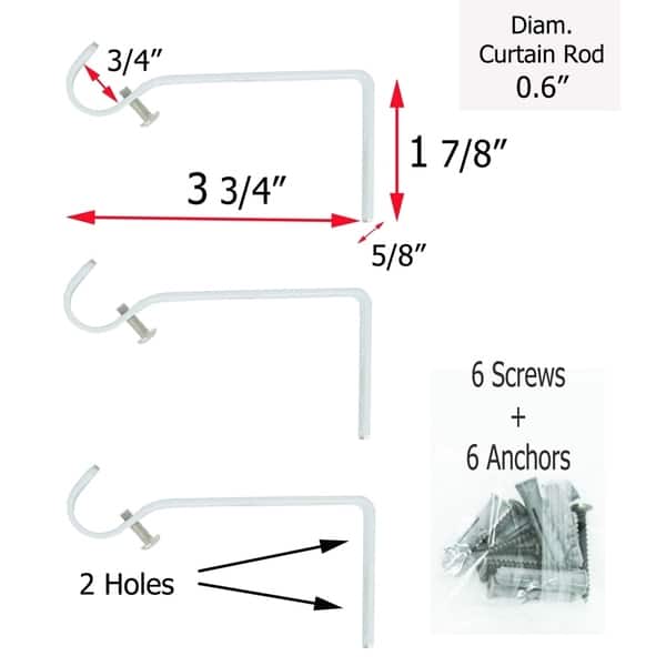 Evideco Extendable Curtain Rod Set 50 To 82 L Diam 0 6 Ninon Finial Overstock 25481637