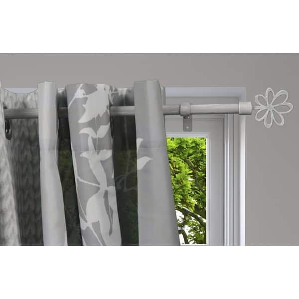 Evideco Extendable Curtain Rod Set 50 To 82 L Diam 0 6 Ninon Finial Overstock 25481637