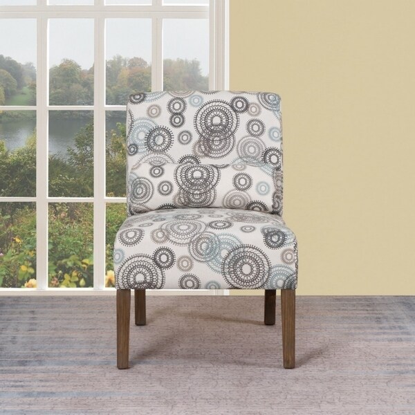 Shop Modern Marie Grey/ Blue Circles Upholstered Living ...