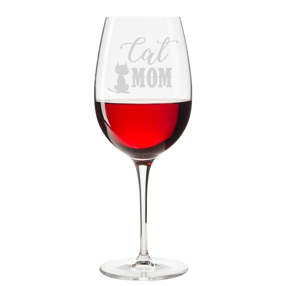 cat mom wine glass