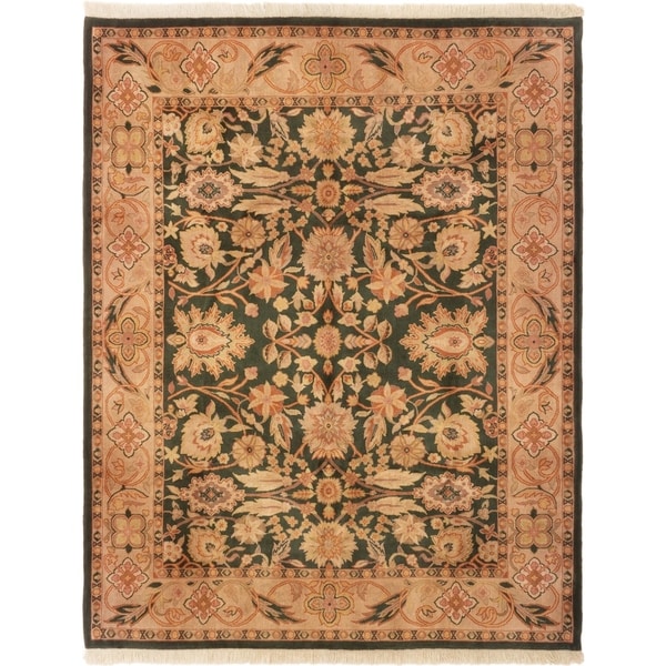 ECARPETGALLERY Hand-knotted Royal Mahal Dark Green Wool Rug - 8'1 x 9'11