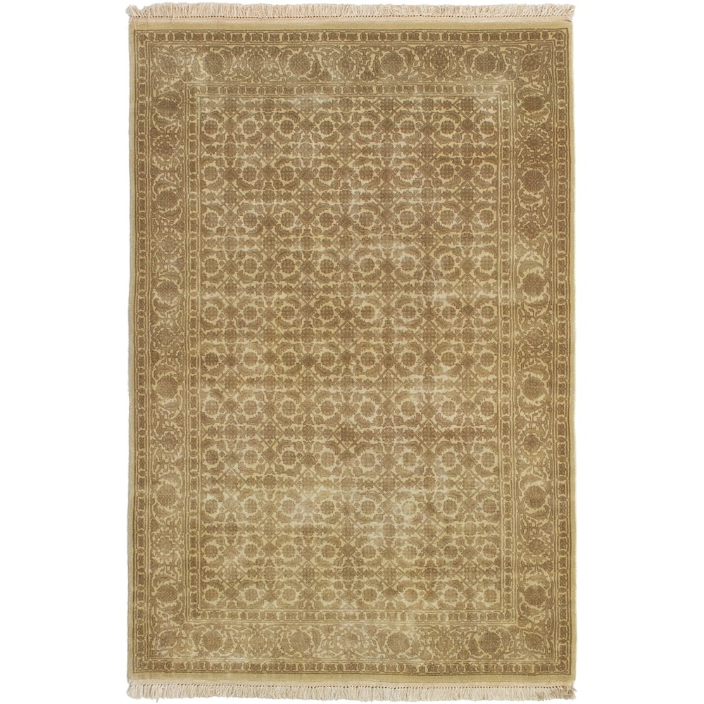 ECARPETGALLERY Hand-knotted Jamshidpour Brown Wool Rug - 3'11 x 5'10