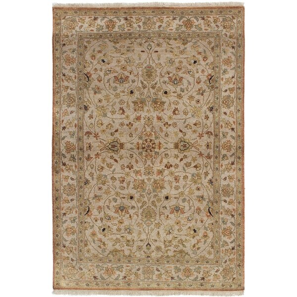 ECARPETGALLERY Hand-knotted Jamshidpour Light Grey Silk, Wool Rug - 4'0 x 6'0