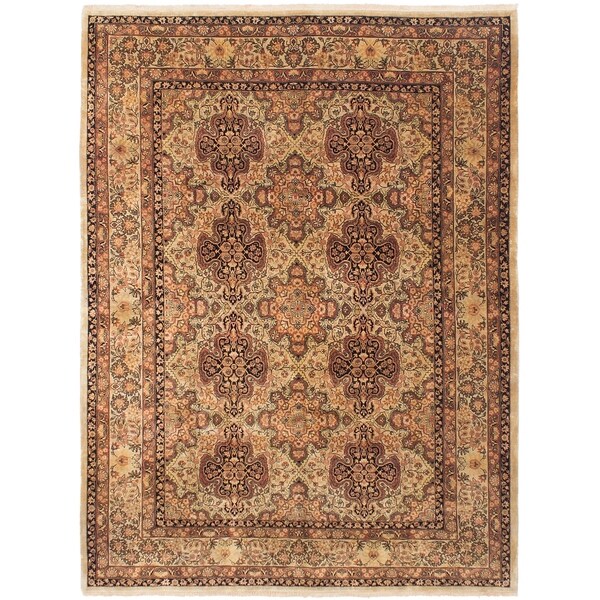 ECARPETGALLERY Hand-knotted Jamshidpour Light Khaki Wool Rug - 8'0 x 10'9