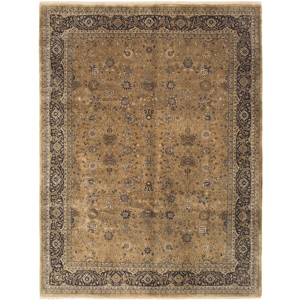ECARPETGALLERY Hand-knotted Jamshidpour Dark Gold Wool Rug - 8'10 x 11'6