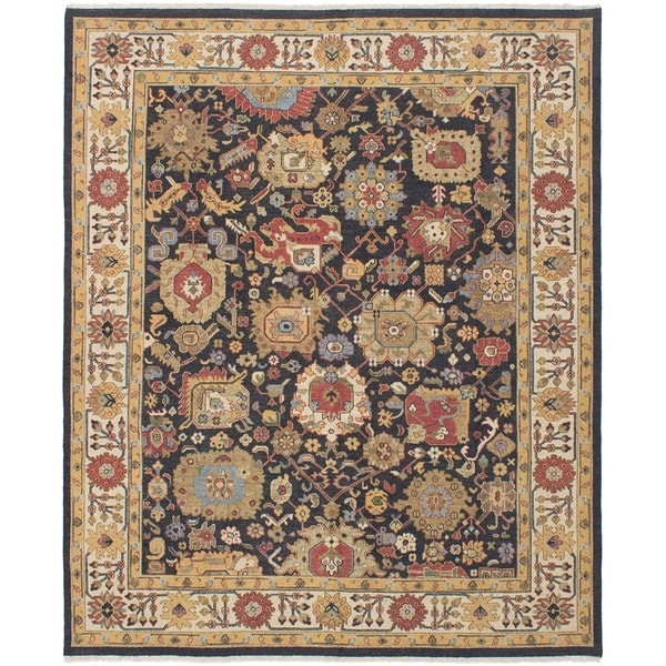 ECARPETGALLERY Flat-weave Lahor Finest Black, Dark Red Wool Sumak - 8'0 x 9'9