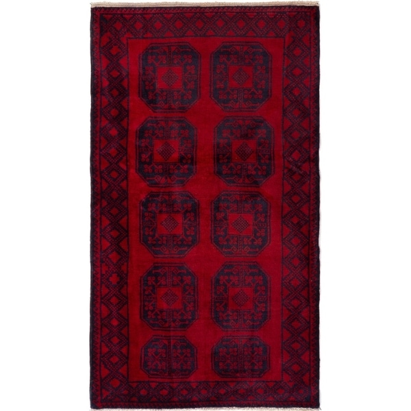 ECARPETGALLERY Hand-knotted Teimani Red Wool Rug - 3'9 x 6'8