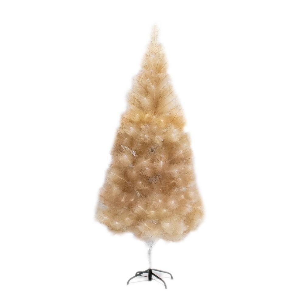 ALEKO Artificial Indoor Christmas Holiday 8 Foot Tree Cream with Gold Glitter