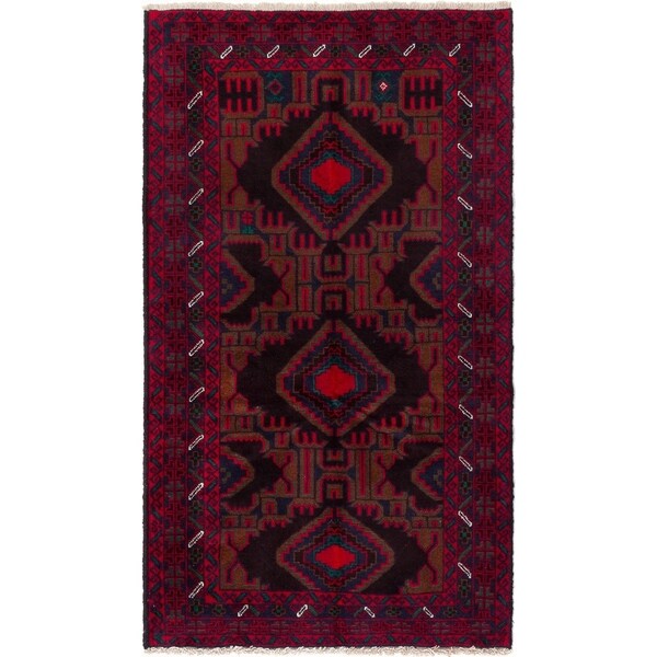 ECARPETGALLERY Hand-knotted Kazak Red Wool Rug - 3'6 x 6'0
