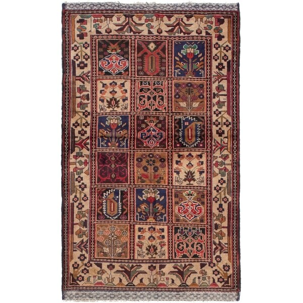 ECARPETGALLERY Hand-knotted Rizbaft Cream Wool Rug - 3'4 x 5'7