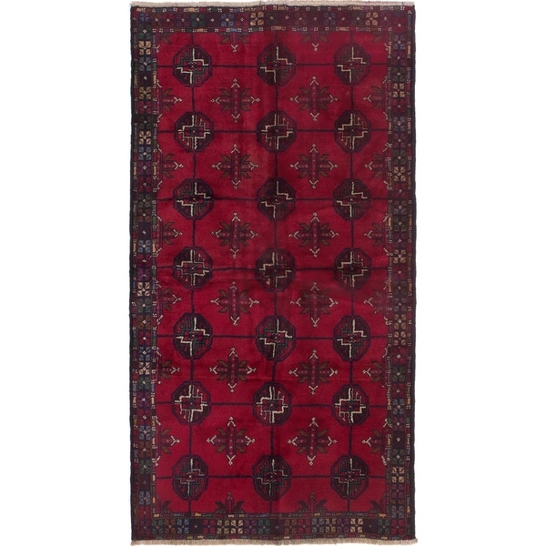 ECARPETGALLERY Hand-knotted Finest Rizbaft Red Wool Rug - 3'5 x 6'6