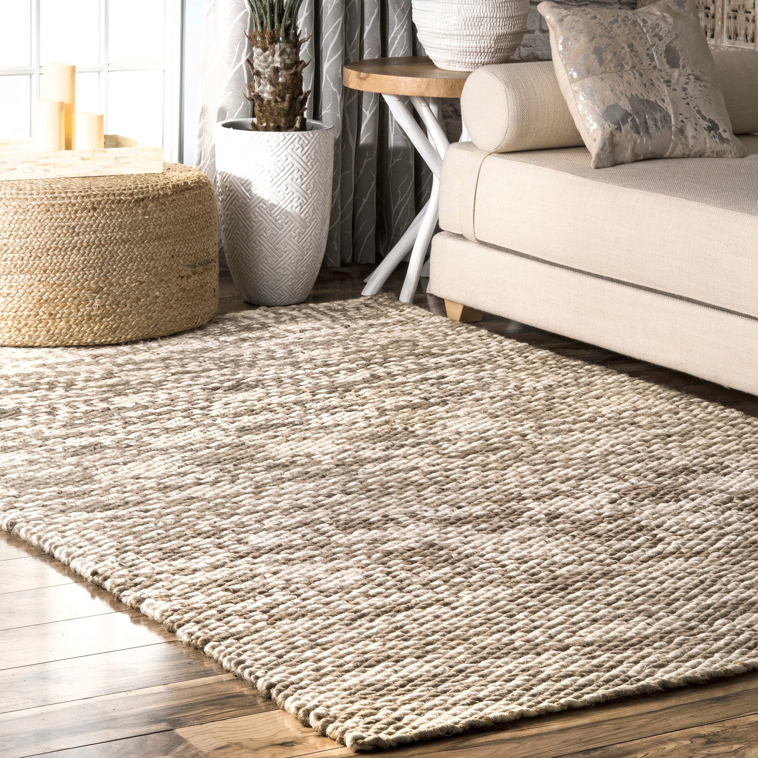 The Curated Nomad Kowolska Ombre Natural Handmade Jute Area Curated Nomad Kowolska Ombre Natural