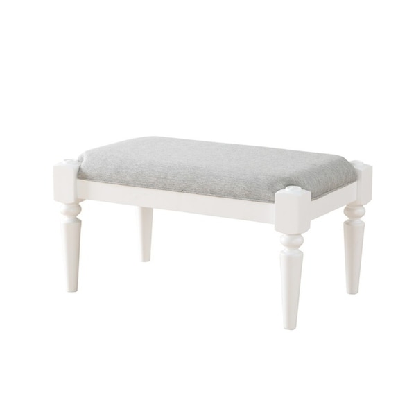 Shop Transitional Bed Bench White & Grey Free Shipping