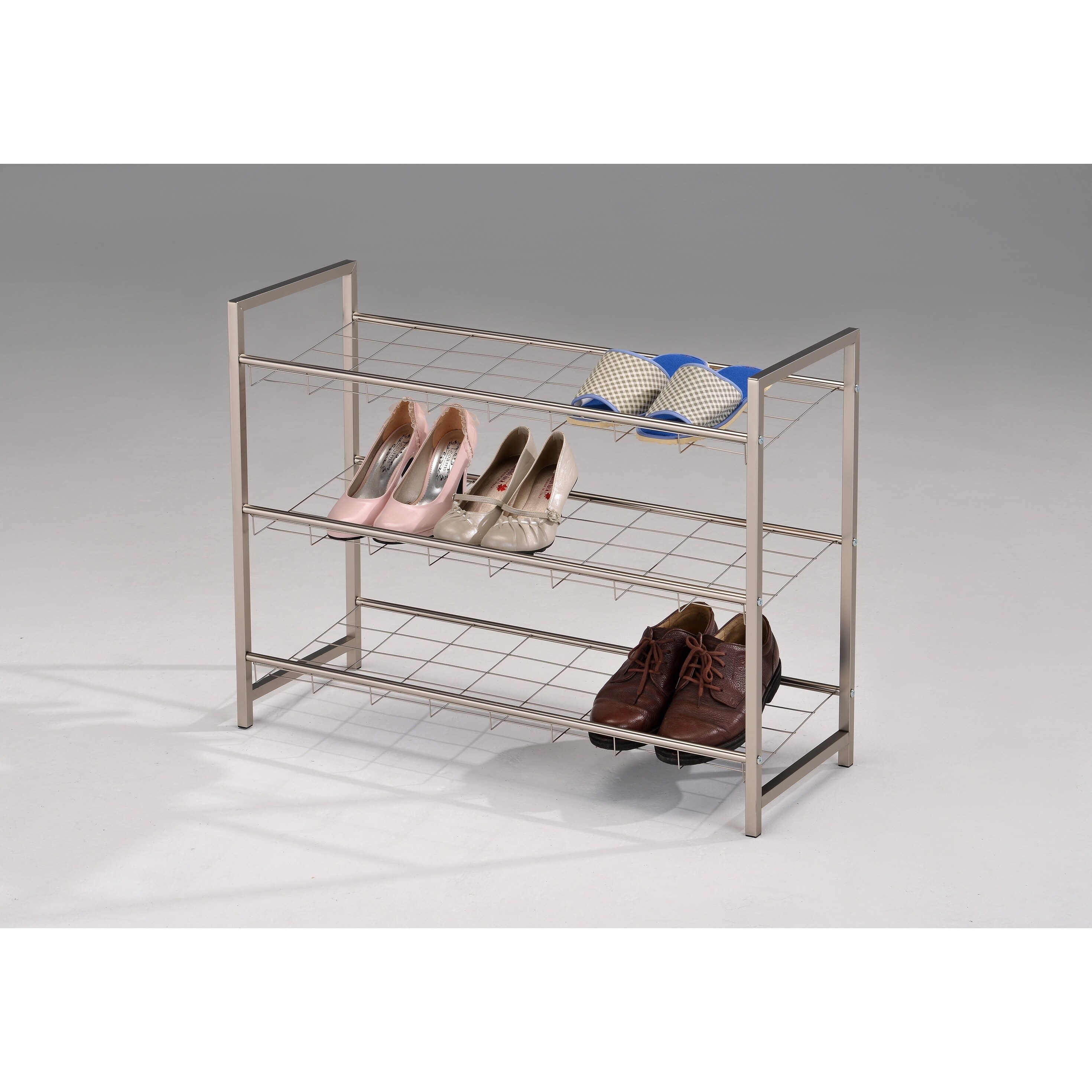 Shop Modern Shoe Rack Chrome Free Shipping Today Overstock