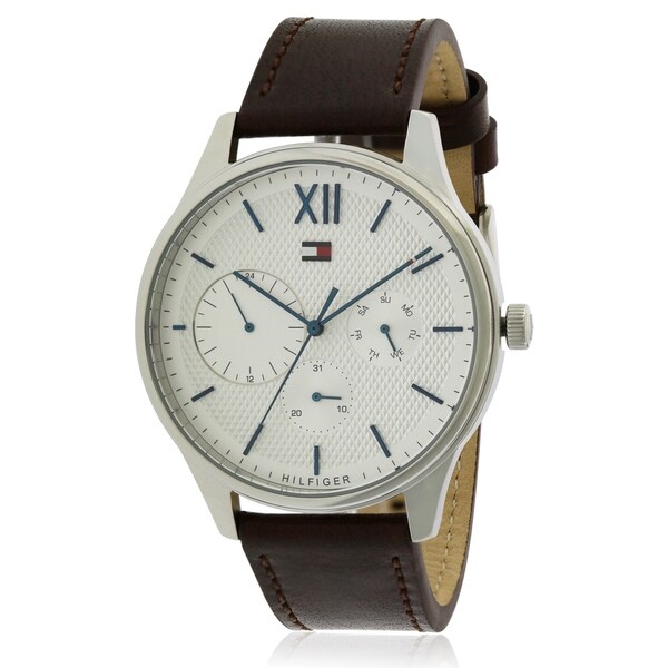Tommy Hilfiger Men's 1791418 'Damon' Brown Leather Watch - Overstock -  25483191