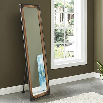 Revo Industrial Black 72-inch Free Standing Mirror by Furniture of America