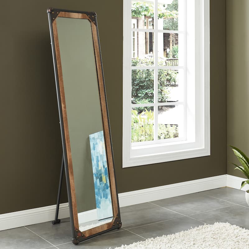 Revo Industrial Black 72-inch Free Standing Mirror by Furniture of America