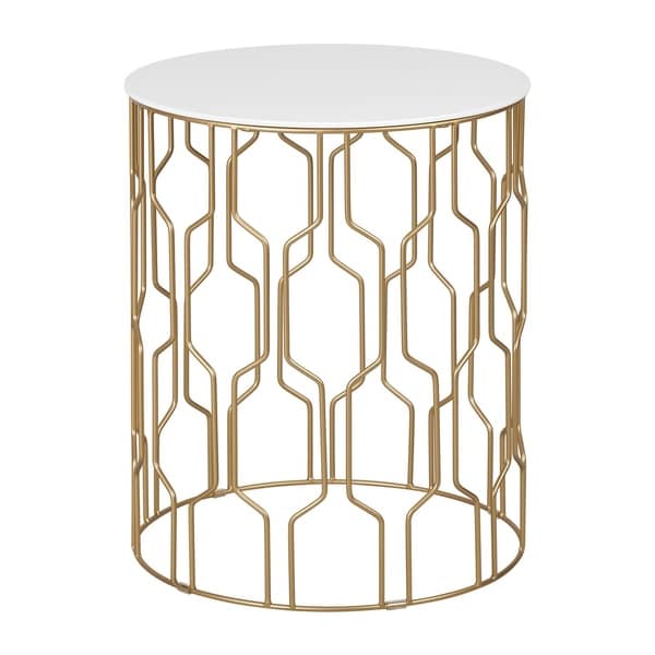 Shop Elle Decor Giselle Geometric Gold Side Table - Free 