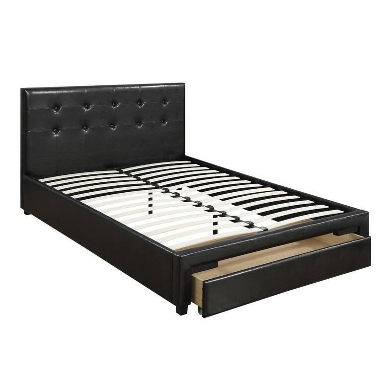 Gary Black Faux Leather Bed
