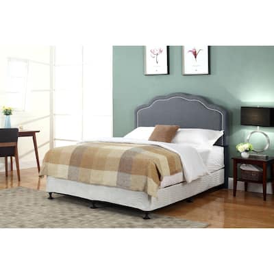 Renee Fabric-upholstered Panel Headboard with Nailhead Trim
