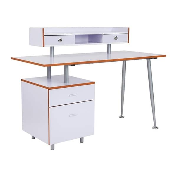 Shop Offex Contemporary Home And Office Desk With 2 Drawers And