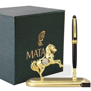 24K Gold Plated Executive Desk Set with Pen and Horse Ornament by ...