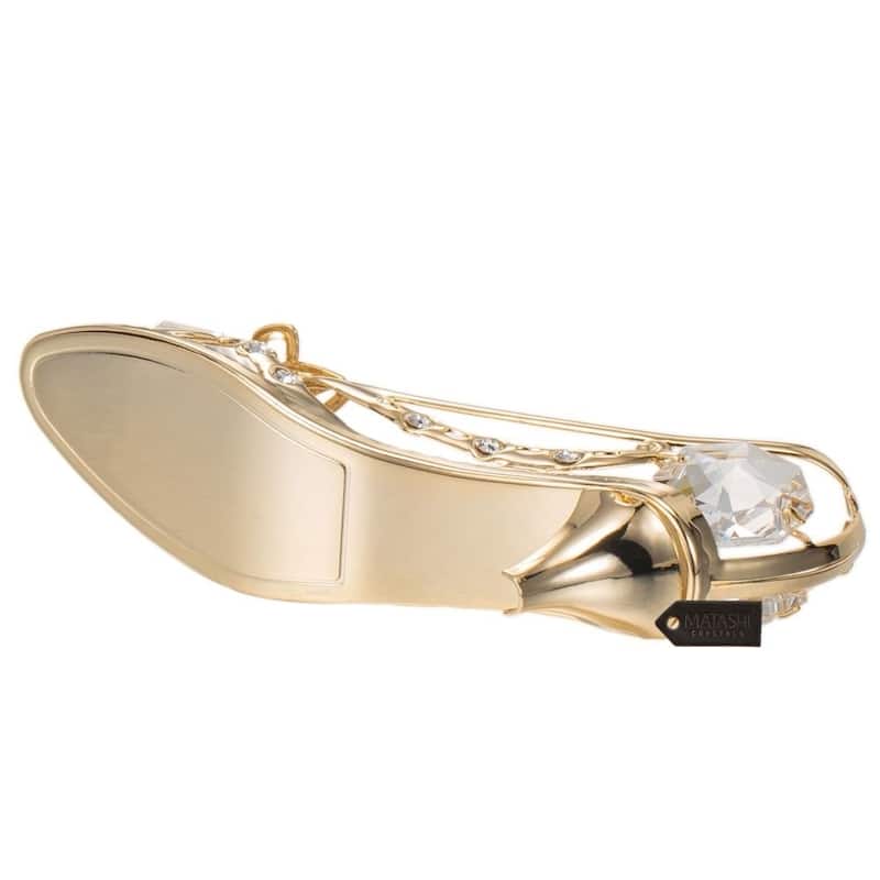 24K Gold Plated Crystal Studded Lady Shoe Ornament by Matashi