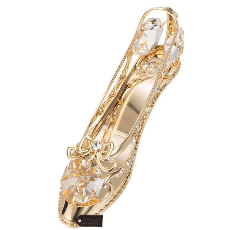24K Gold Plated Crystal Studded Lady Shoe Ornament by Matashi