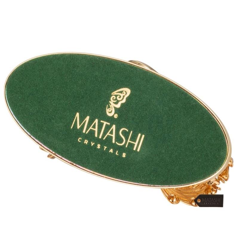 24K Gold Plated Loving Swans Figurine Clock Ornament by Matashi