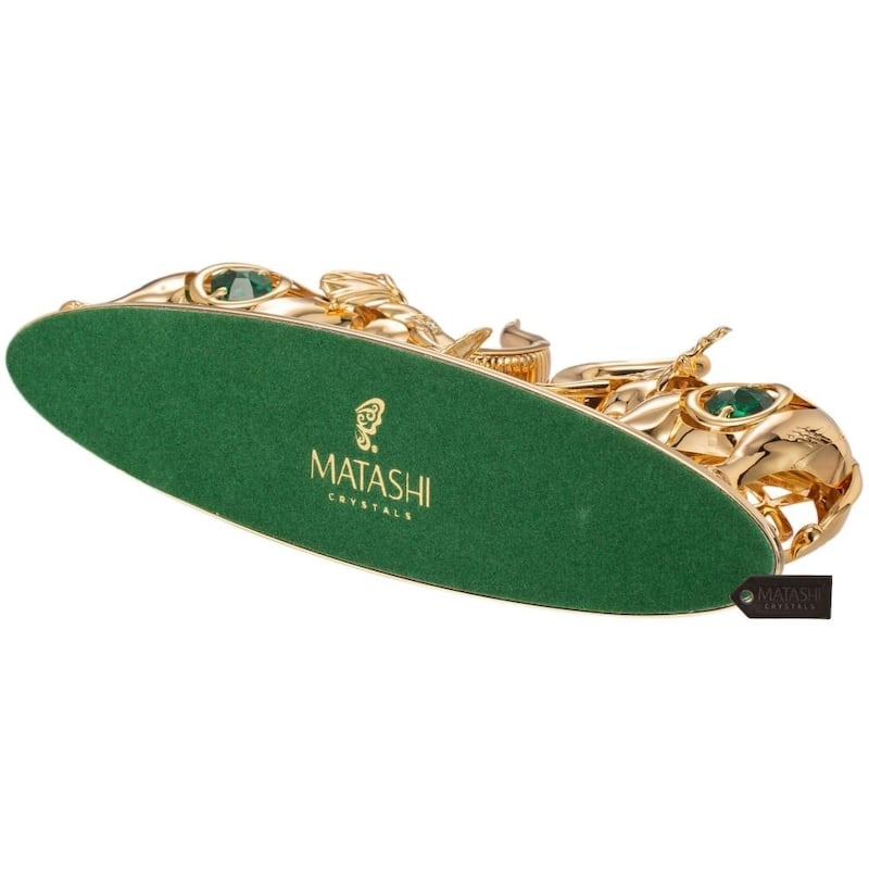Matashi 24K Gold Plated Crystal Studded Family of Elephants Ornaments