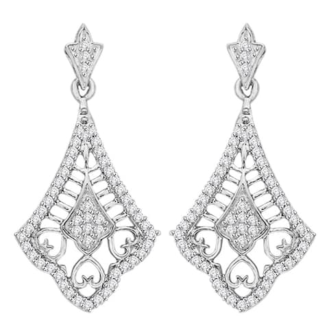 10k White Gold 3/8ct TDW Diamond Chandelier Earrings (G-H, I2)