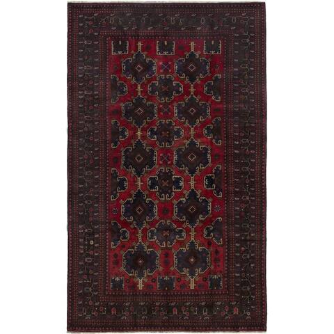 Hand-knotted Kazak Red Wool Rug