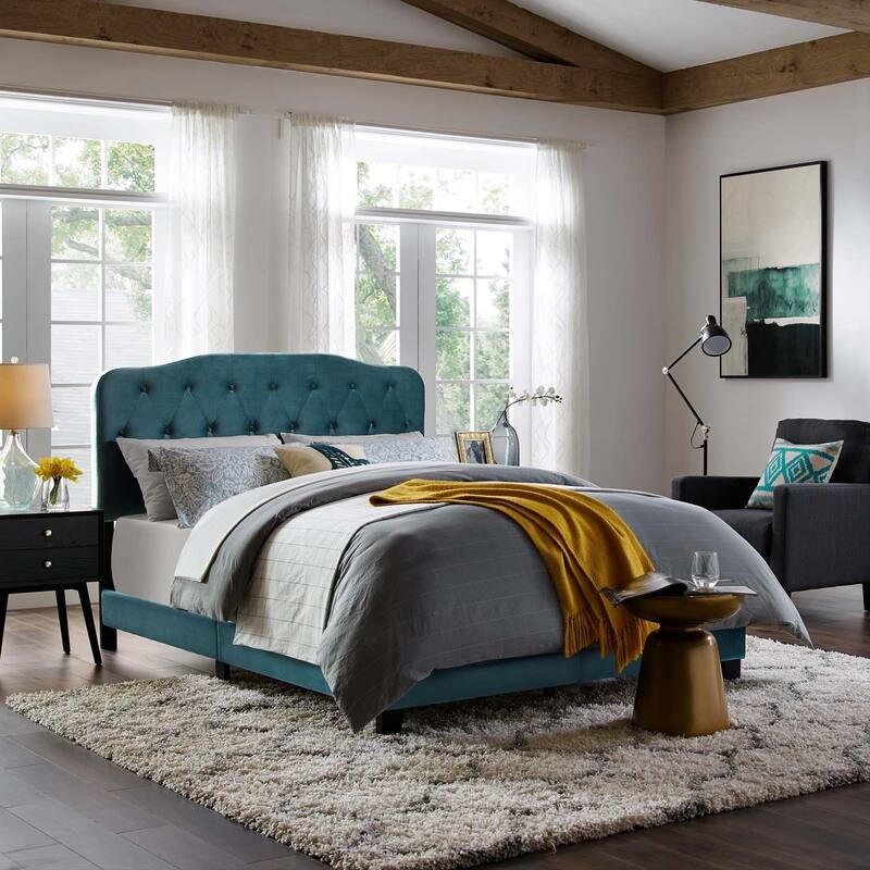 Copper Grove Ploce Queen Upholstered Velvet Bed