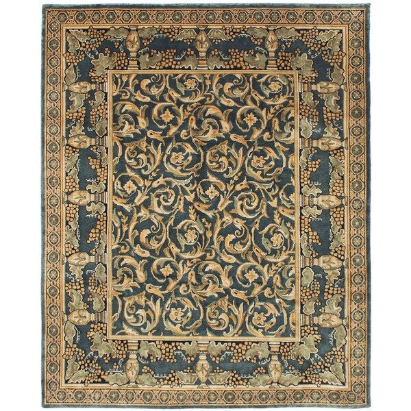 ECARPETGALLERY Hand-knotted Kathmandu Dark Grey Wool Rug - 8'0 x 9'10