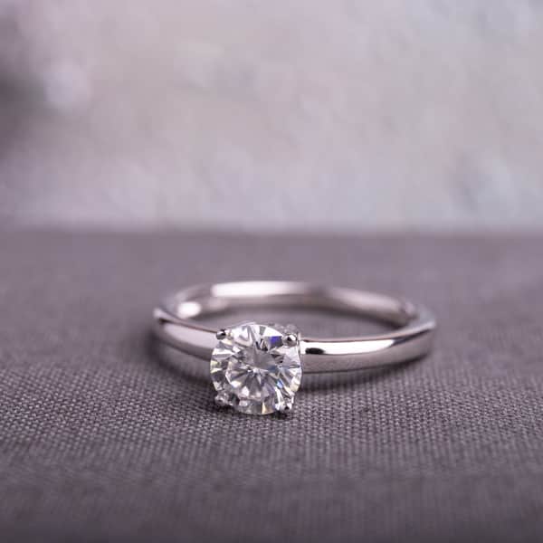 slide 1 of 8, Miadora 4/5ct DEW Moissanite Solitaire Engagement Ring in 14k White Gold
