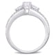 preview thumbnail 6 of 6, Miadora 1/2ct DEW Moissanite & 1/2ct TDW Diamond 3-Stone Engagement Ring in 14k White Gold