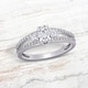 preview thumbnail 2 of 6, Miadora 1/2ct DEW Moissanite & 1/2ct TDW Diamond 3-Stone Engagement Ring in 14k White Gold